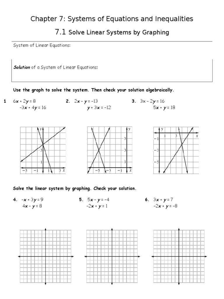 Chapter 7 Notes Pdf System Of Linear Equations Equations