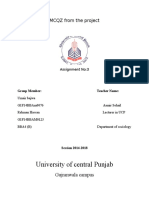 University of Central Punjab: MCQZ From The Project