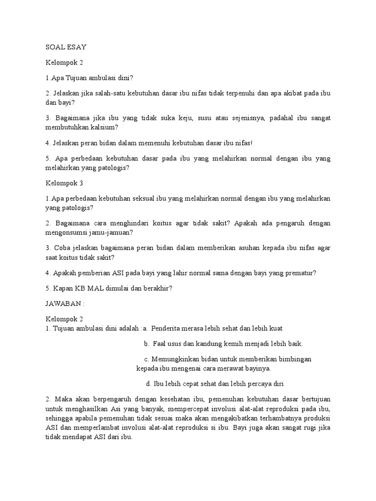 Soal Esay