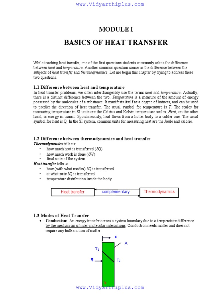 Heat Transfer Basics and Concepts | PDF | Heat Transfer | Thermal ...