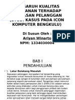 Pengaruh Kualitas Pelayanan Terhadap Kepuasan Pelanggan