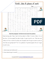Jobs and Places of Work Text Maze Worksheet