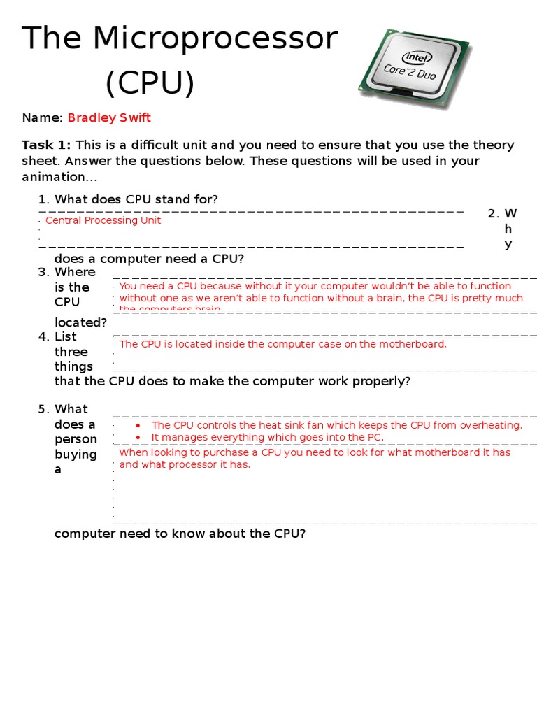 Year 9 Cpu | PDF