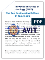AVIT - The Top Engineering Colleges in Chennai, Tamilnadu