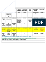 Calendario de Actividades Kastorcitos 2016