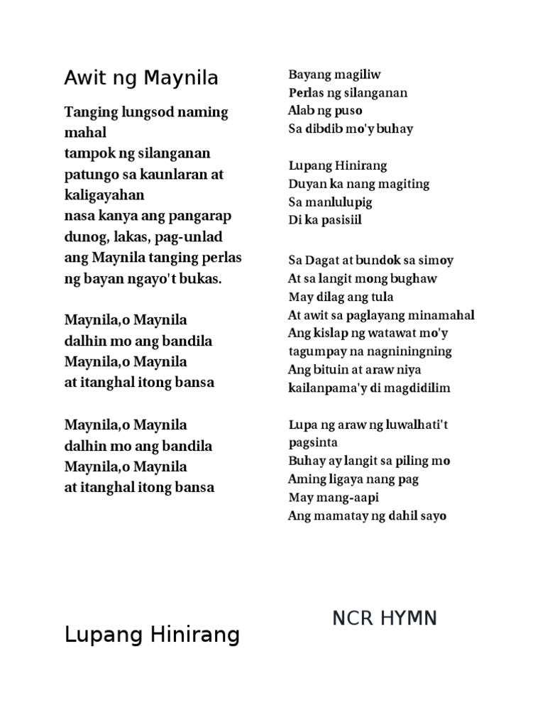 Tagalog Graduation Song With Lyrics Reynaldo Rey