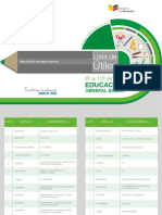 Lista de Útiles 8º A 10º Año de EDUCACION GENERAL BÁSICA Lista de Útiles Escolares Sierra y Costa 2016 2017
