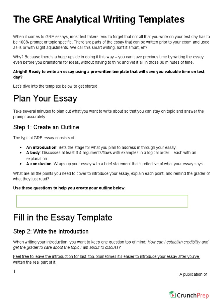 gre writing template pdf