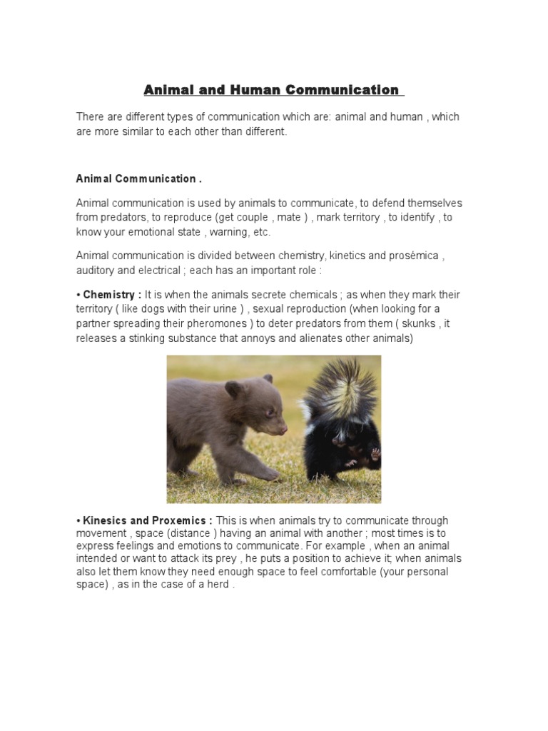 Animal and Human Communication Nonverbal Communication
