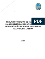 Reglamento Interno de Seguridad y Salud en Eltrabajo de La Facultad de Ingeniería Eléctrica de La Universidad Nacional Del Callao