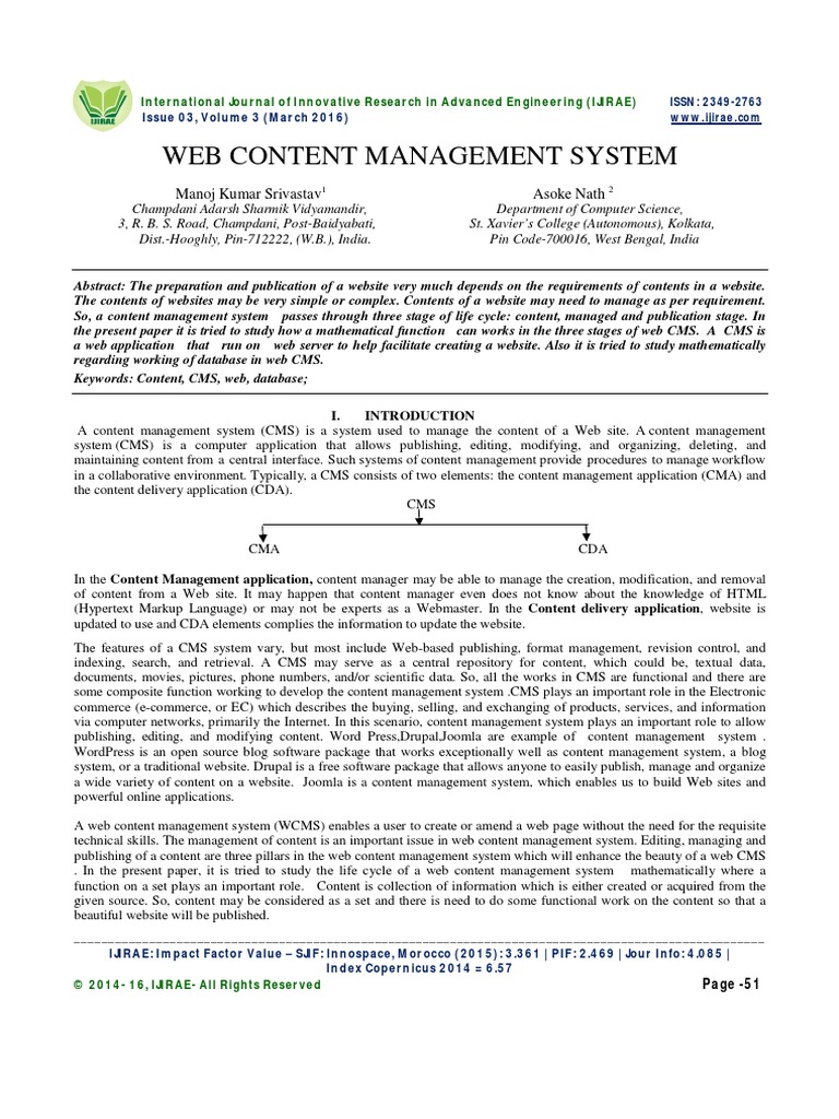 Web Content Management System | PDF | Word Press | Websites