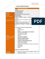 Tabla de Especificaciones Examen