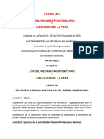 Ley 473 Ley Del Regimen Penitenciario y Ejecucion de La Pena