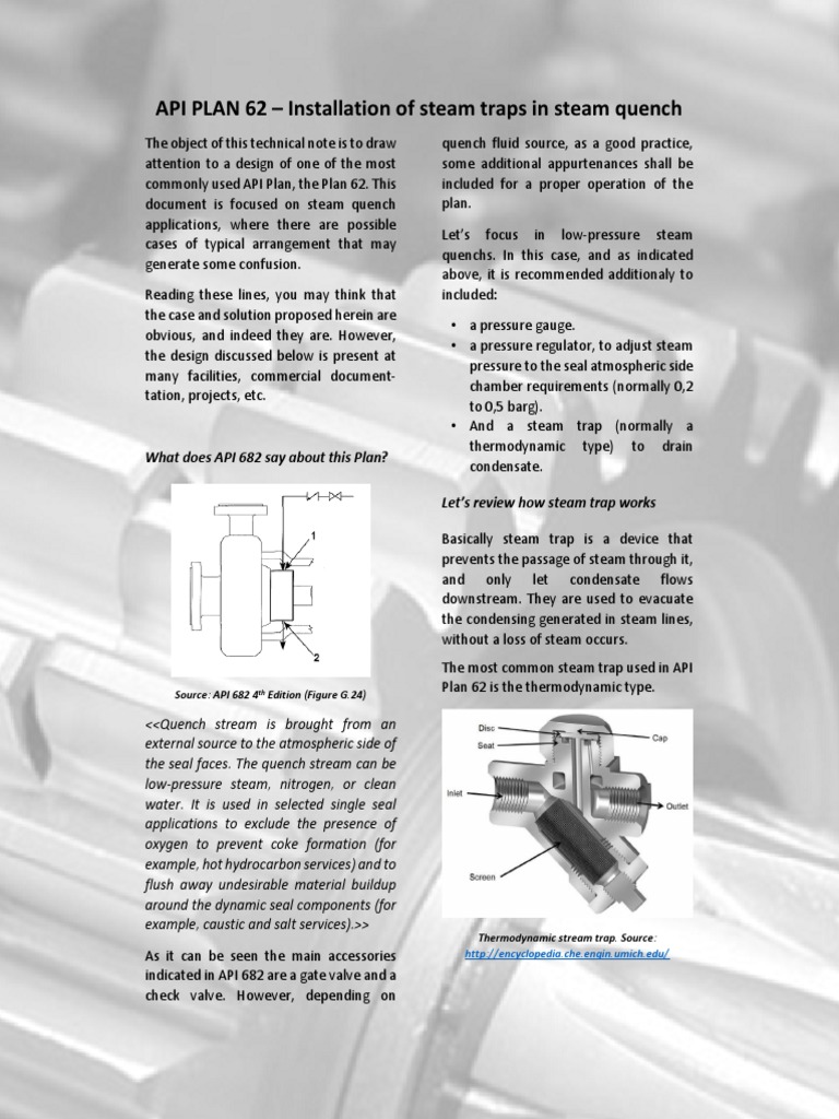 API Plan 62: Steam Trap Installation Guide | PDF | Steam | Valve
