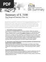 Summary of S. 3100 Stop Dangerous Sanctuary Cities Act