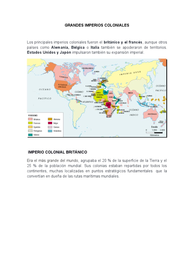 Principales Imperios Coloniales del XIX | PDF