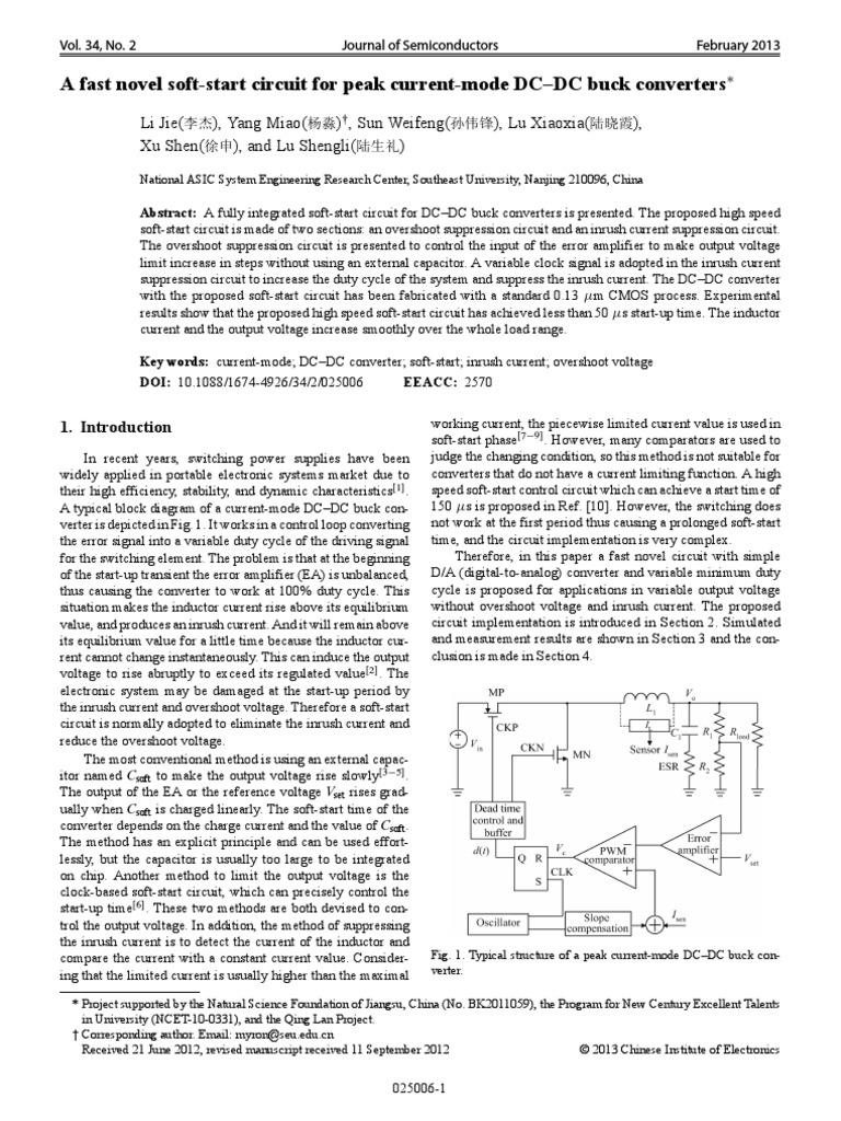Soft Start Circuit For Peak Current Mode DC-DC Converter | PDF ...