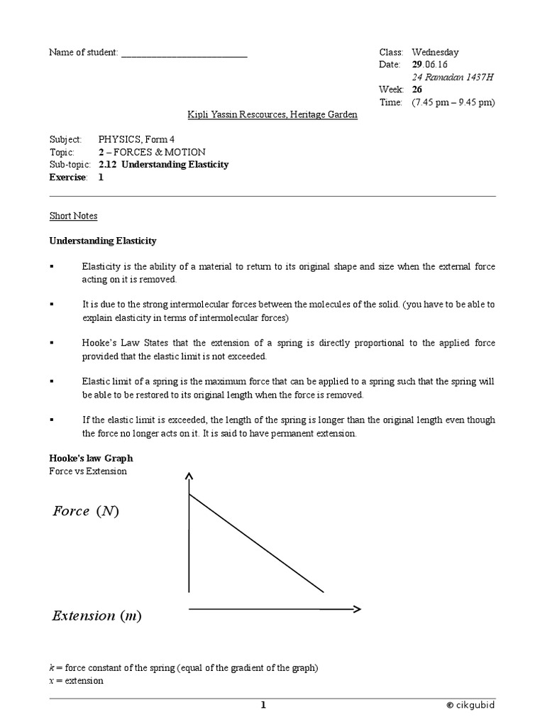 2.12 Understanding Elasticity | PDF | Elasticity (Physics) | Chemical ...