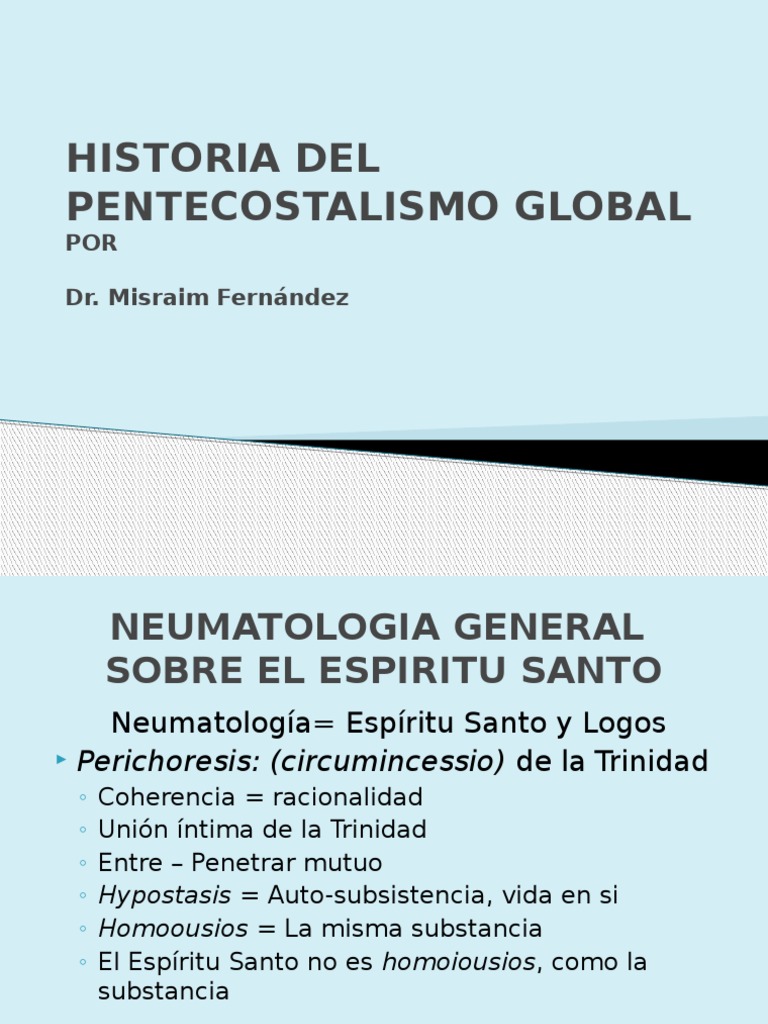 Historia global del pentecostalismo en | PDF | Santificación ...
