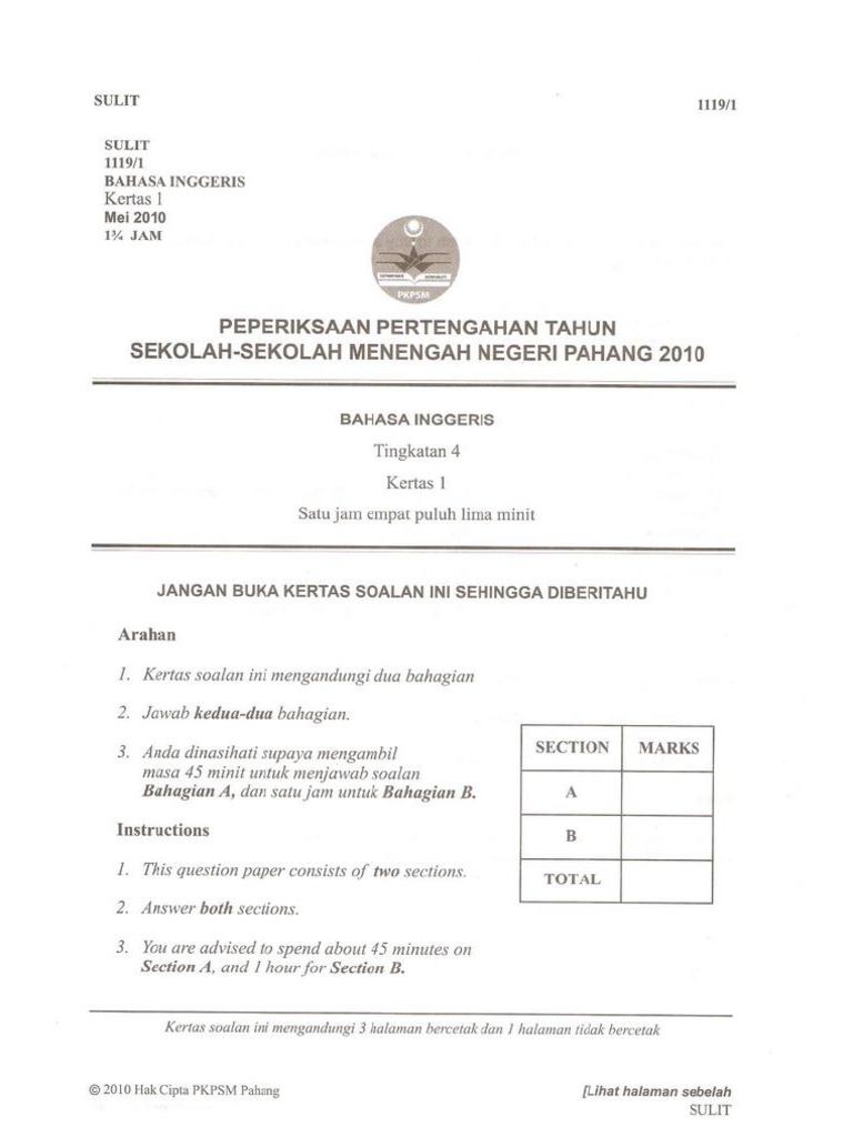 Soalan Peperiksaan Pertengahan Tahun Fizik Tingkatan 4 Kssm