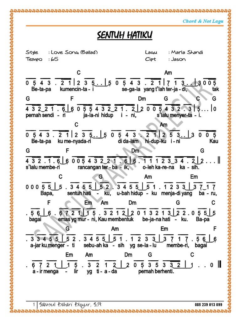 20+ Chord lagu rohani sentuh hatiku ideas