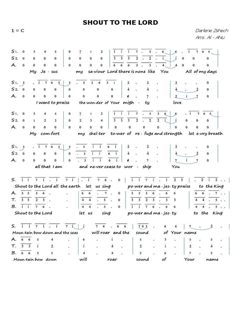 Notasi Shout to the Lord AriNug Notasi Shout to the Lord AriNug