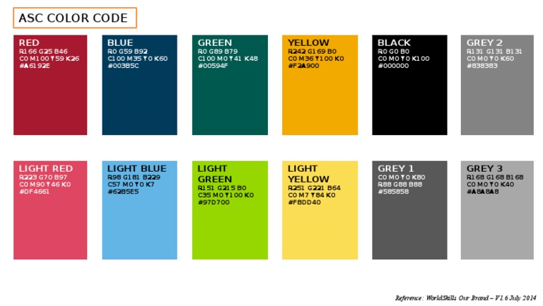 ASC Color Code Reference Guide | PDF | Business | Technology & Engineering