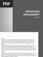 Operations Management: Unit Iii