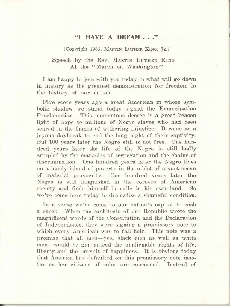 25 Mlk I Have A Dream Speech Text Pictures