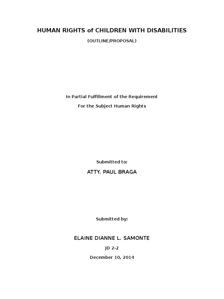 Human Rights for Disabled Children | PDF