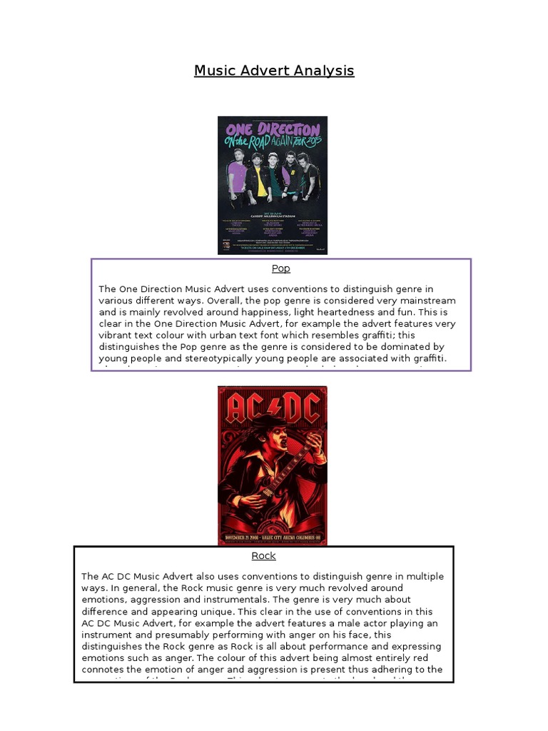 Music Advert Analysis | PDF | Alternative Rock | Rock Music