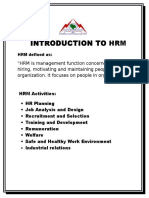 Introduction To HRM