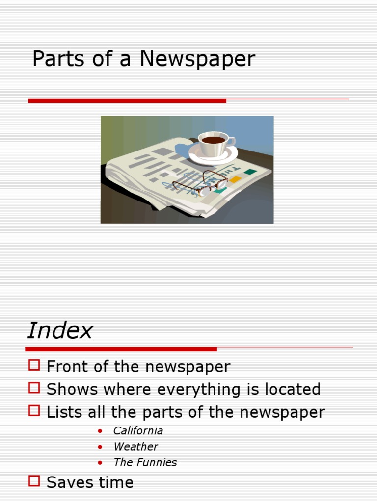 Parts of A Newspaper PDF