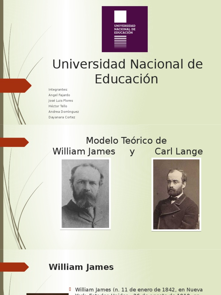 Teoría James-Lange de las emociones | PDF | William James | Las emociones