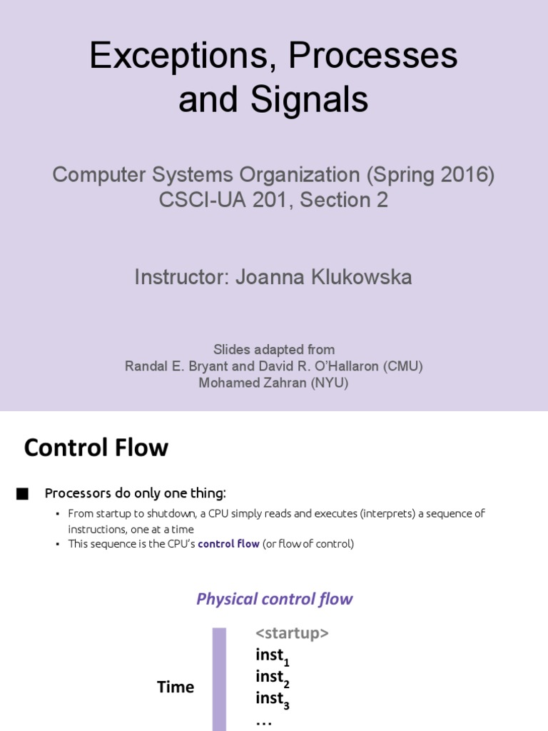Control Flow and Exception Handling in OS | PDF | Process (Computing ...