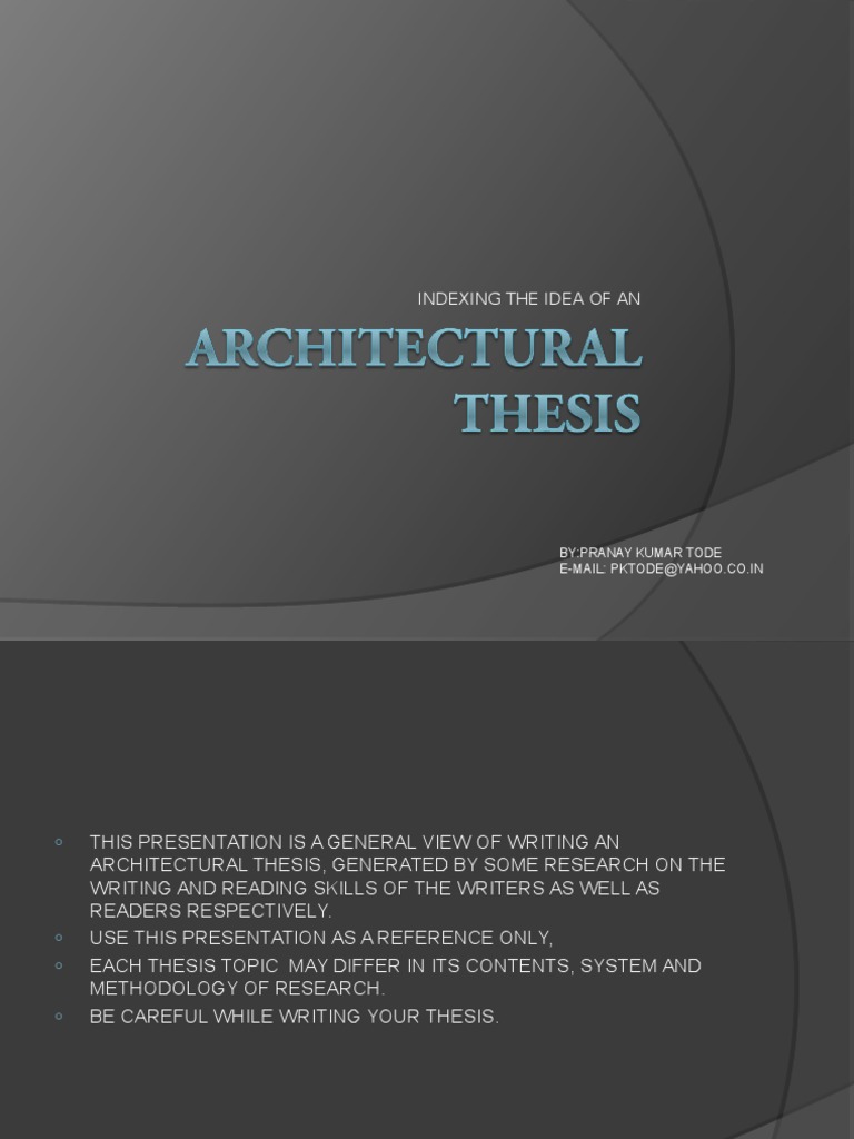 how to start a thesis in architecture