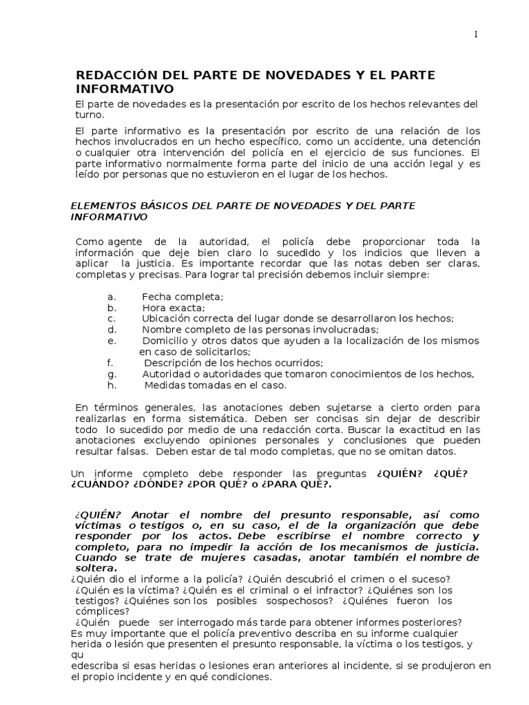 Redaccion Parte Novedades Parteinformativo