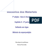 9.3 - Deflexão em Vigas, Método Da Superposição Do Livro Mecânica Dos Materiais, Gere, 7 Edição, Exercícios Resolvidos PDF