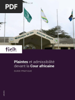 Plaintes et admissibilité devant la Cour africaine 
