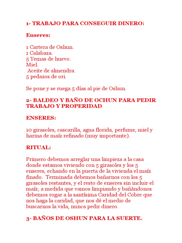 Obras de Oshun Vistas | PDF | Alimentos | Cocina