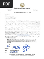 Florida State Representative Matt Gaetz Letter Re Special Session