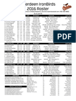 IronBirds Roster 6-30-2016