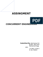 Concurrent Engineering Assignment Submitted by Alok Kumar Giri