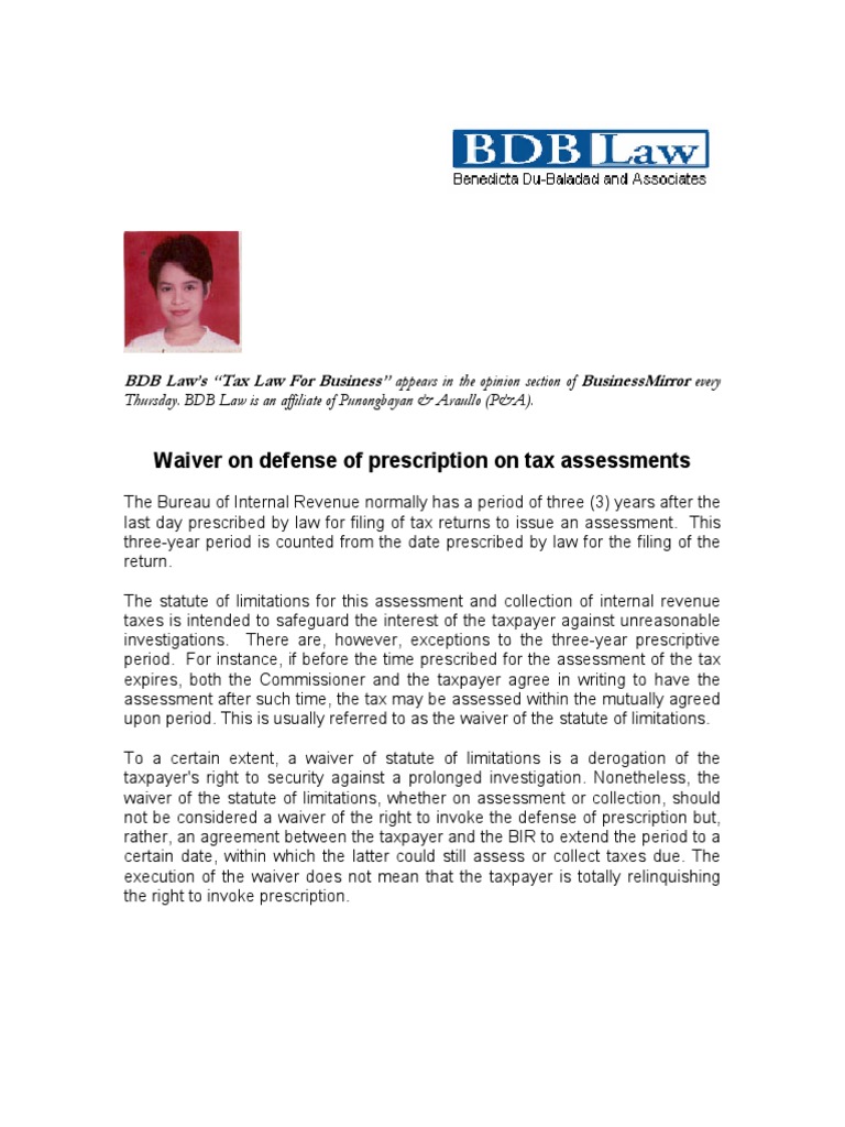 Requirements and Considerations for Valid Waivers of the Statute of