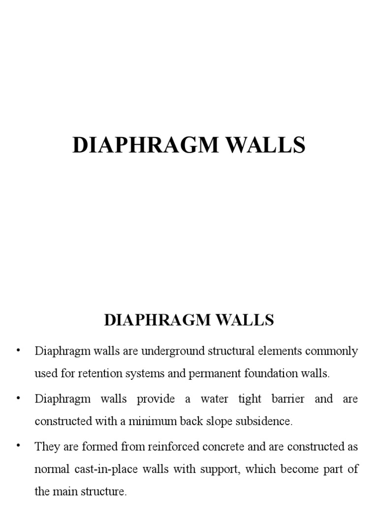 Diaphragm Walls: Construction Guide | PDF | Building Technology ...