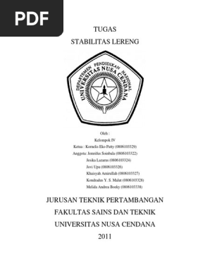 101830804 Laporan Tugas Stabilitas Lereng Pdf