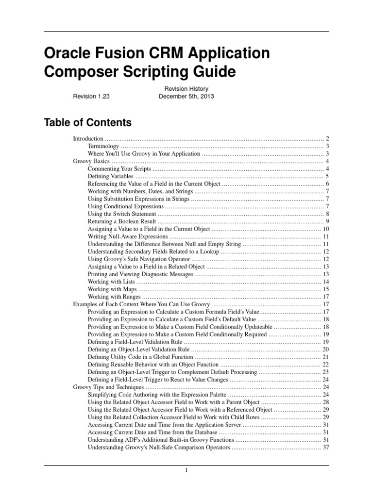Groovy Scripting For Oracle Fusion CRM Application Composer Scripting