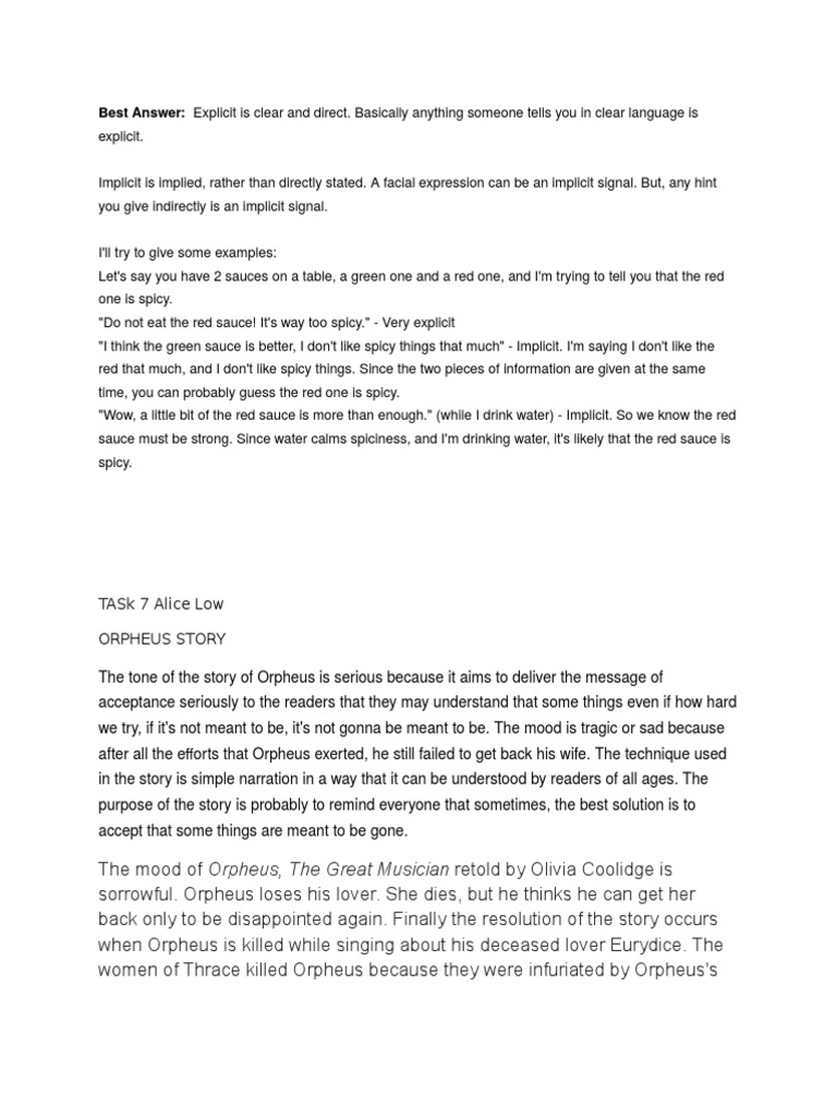 Implicit Explicit Signals PDF Orpheus Hades