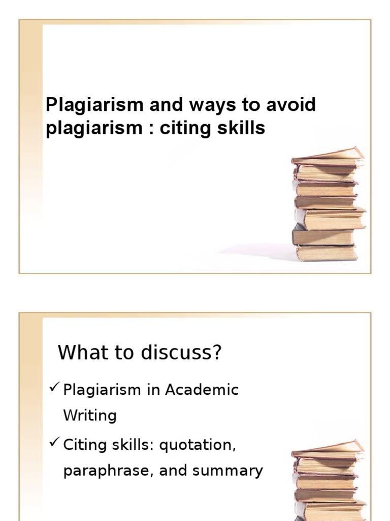 Plagiarism Quotations Paraphrases and Summaries3