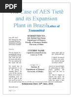 Download The case solution of AES Tiete Expansion plant in Brazil  by Parbon Acharjee SN317205780 doc pdf
